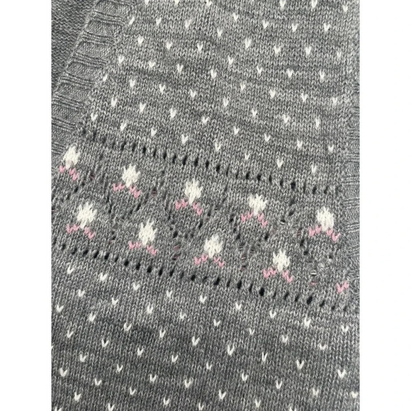 Vintage 80's Knit Sweater Vest KnitivoII Cardigan Size 42 Gray Made in Korea - Picture 11 of 12